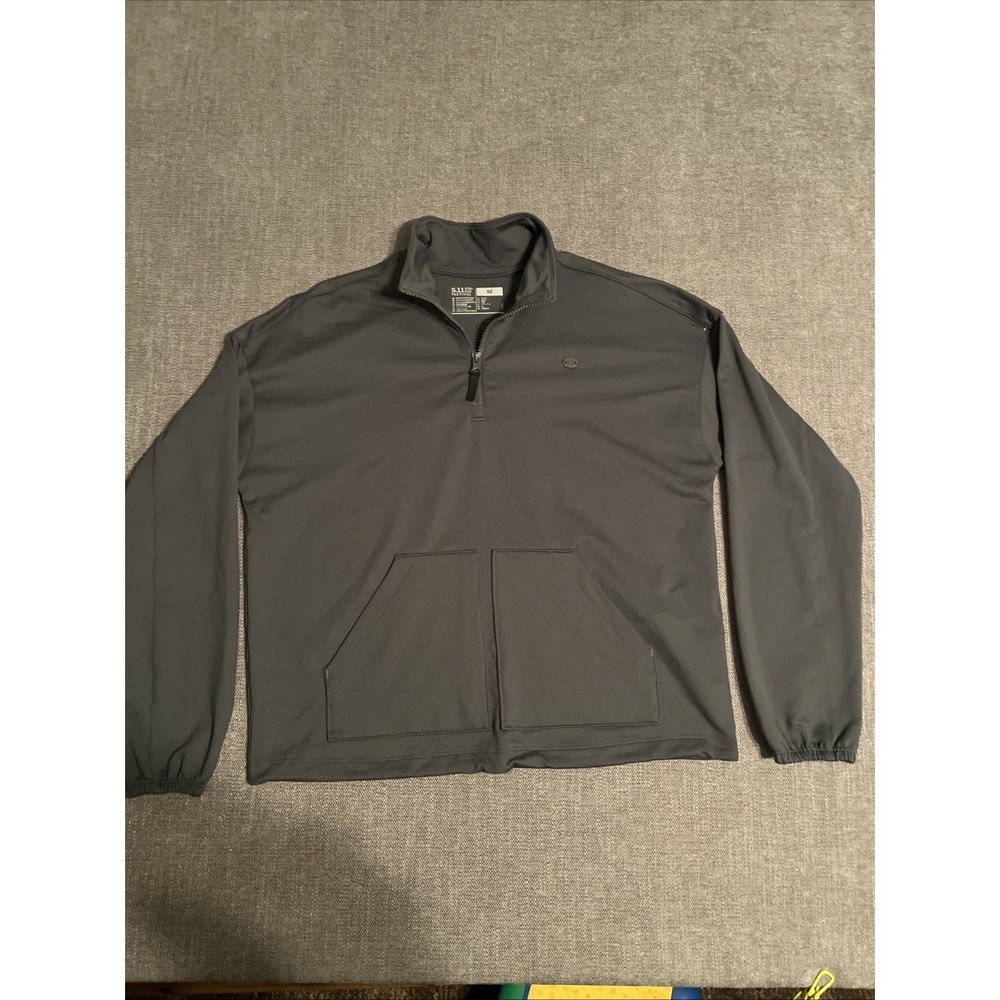 5.11 Tactical 1/4 Zip Pullover Top Women's M Dark Gray Long Sleeve With Pockets